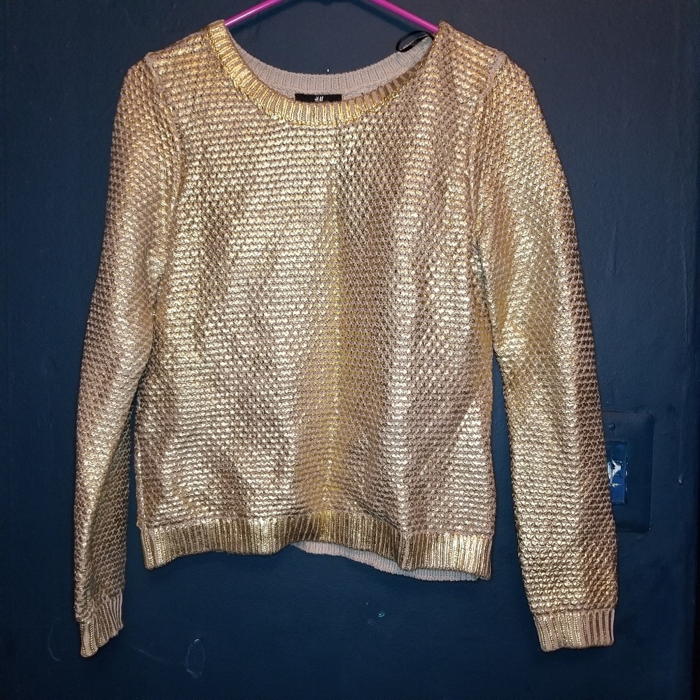 Metallic Gold Sweater